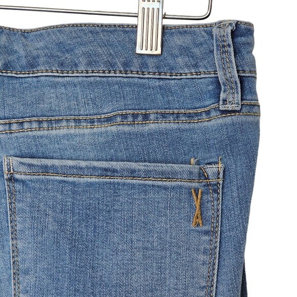 Vintage America Blues Boho Skinny Ankle Denim Jeans Raw Hem Blue Women's 12/31 - Picture 9 of 11